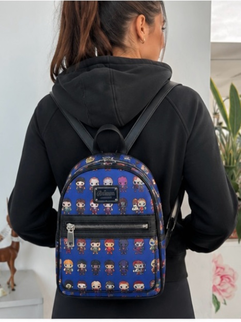 Loungefly Kids Backpack - Blue with Marvel Characters Comic Con
